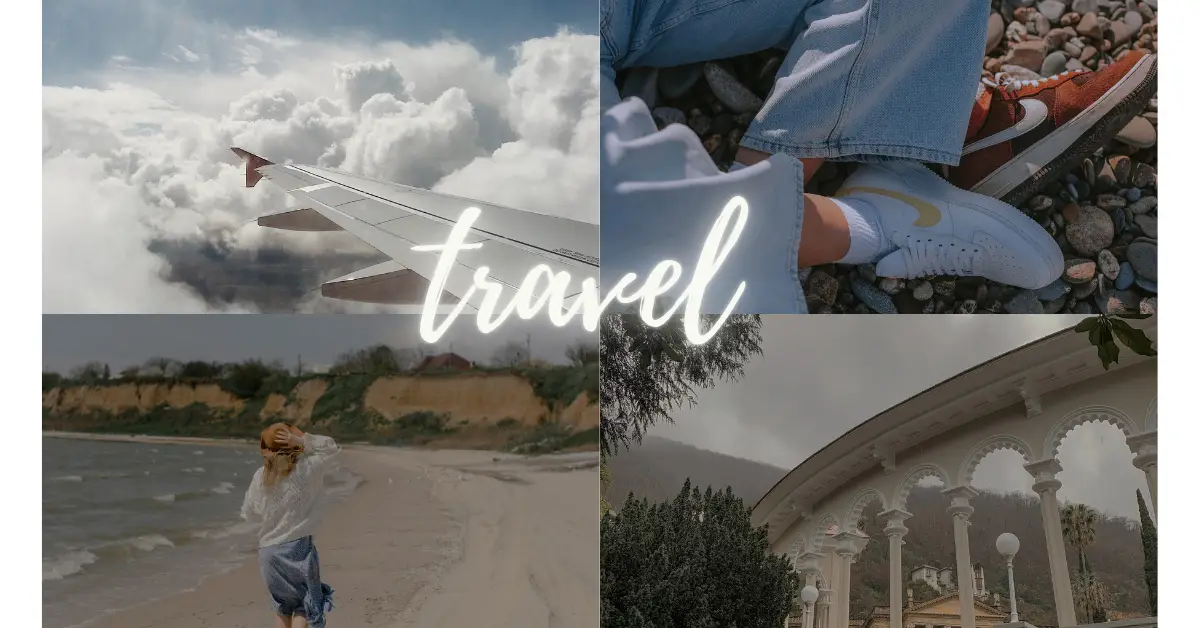 A collage of travel images showcasing diverse landscapes, cultures, and experiences from around the world.